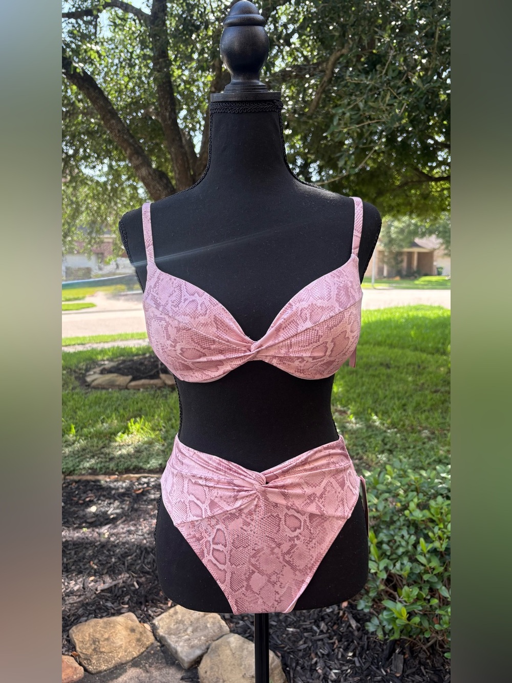 Victoria's Secret Pink Snake-Print Twist Bikini